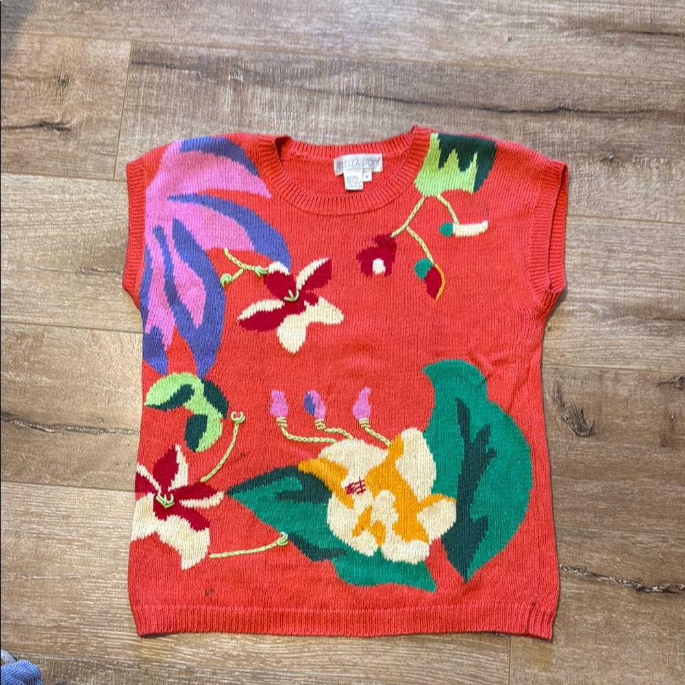 Colorful Floral Short Sleeve Top